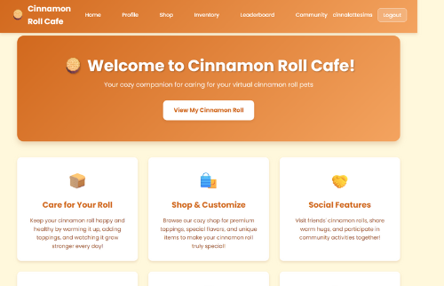 Cinnamon Roll Cafe Webpage